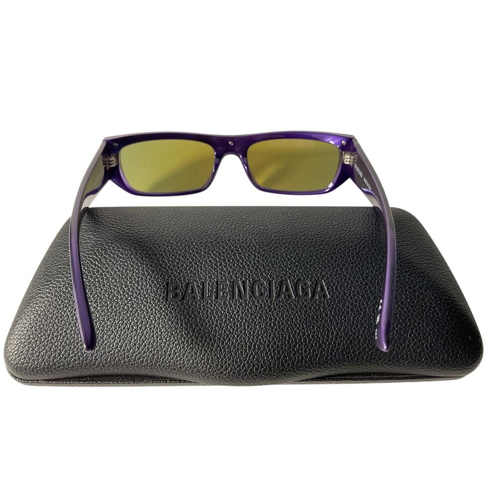 Balenciaga Purple Shield Rectangular Sunglasses - image 3